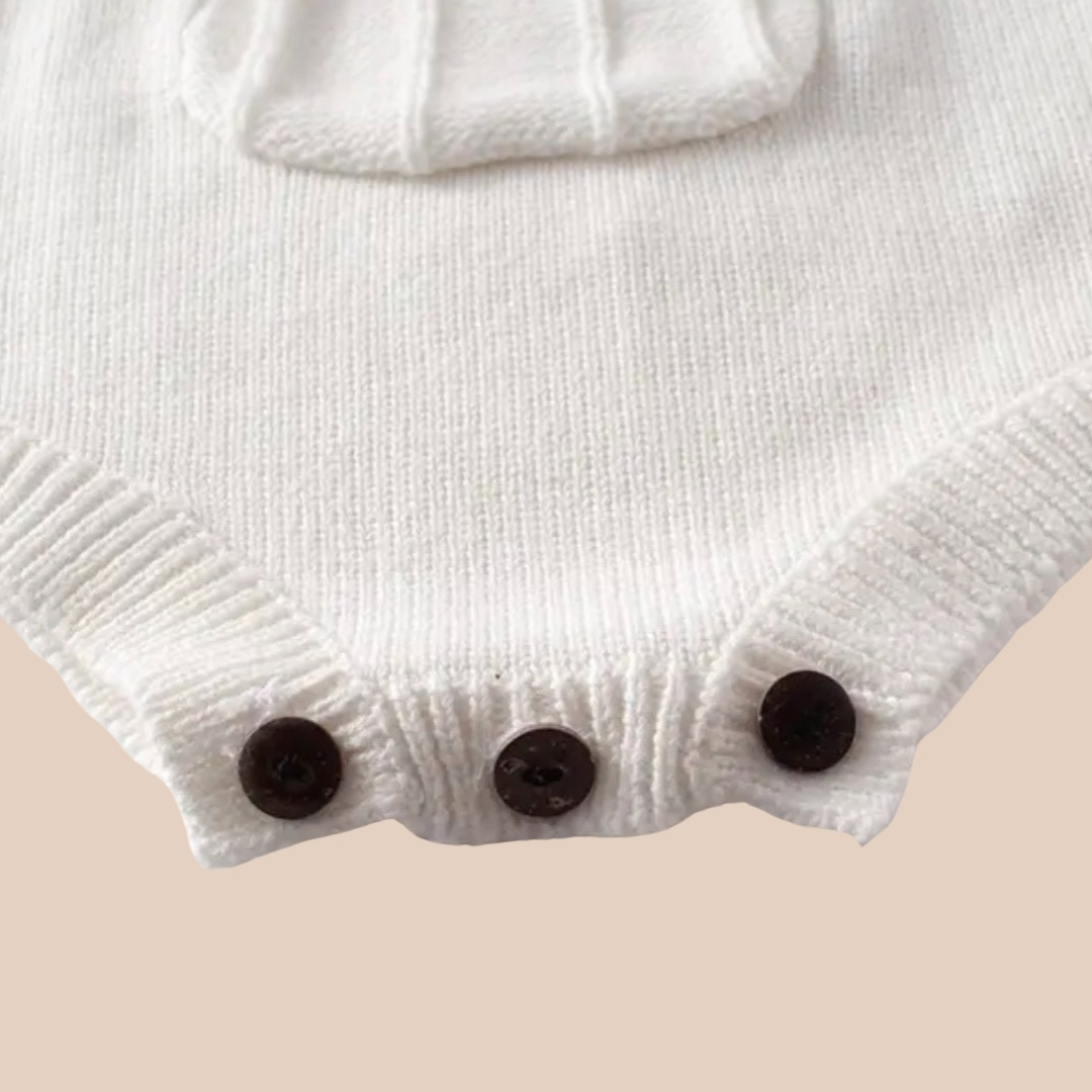White Knit Romper