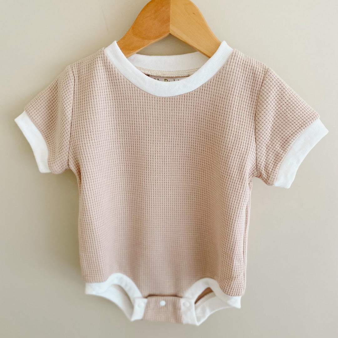 Baby waffle romper. Baby tee romper. Baby boy romper. Baby boy clothing