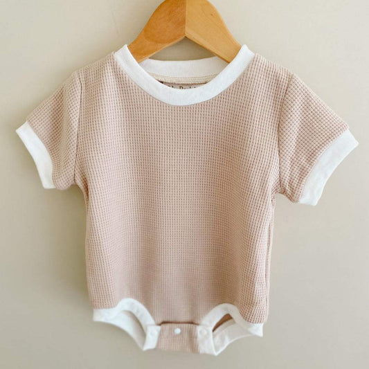 Baby waffle romper. Baby tee romper. Baby boy romper. Baby boy clothing