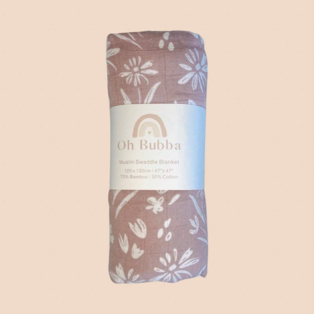 Floral baby swaddle. Newborn baby swaddle. Baby swaddle blanket. Newborn muslin wrap. Organic cotton