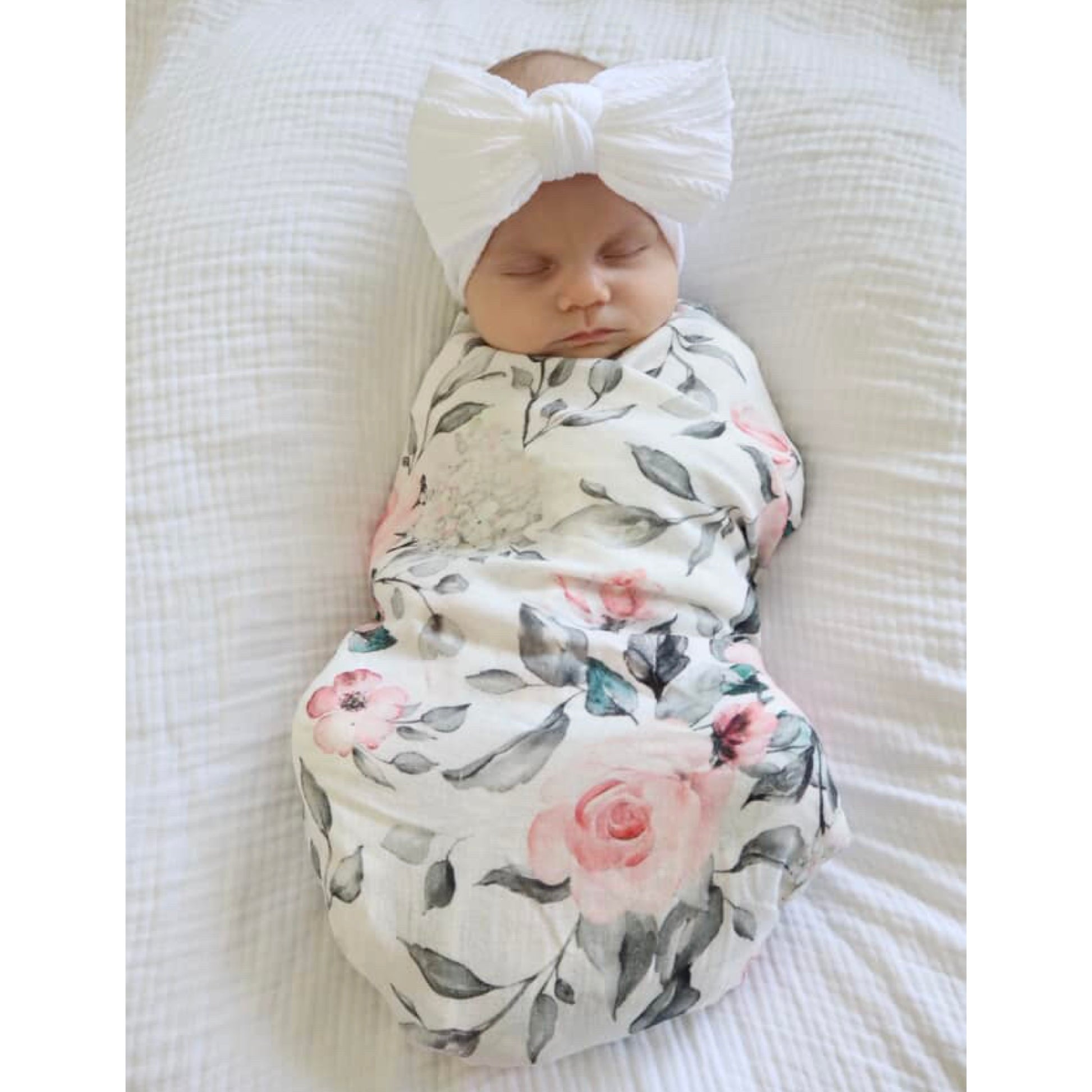 Rose fringe swaddle. Newborn baby blanket. Newborn baby swaddle. Floral swaddle