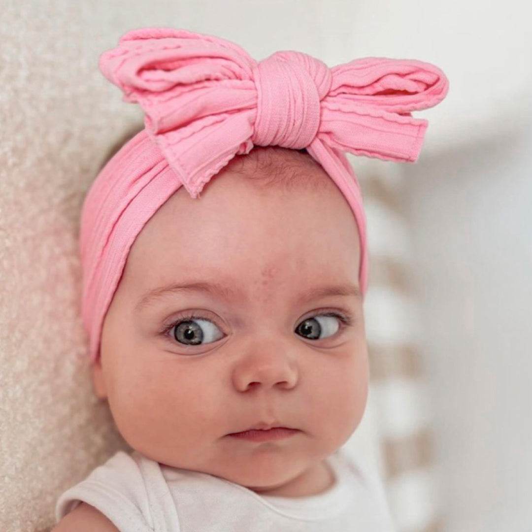 Big bow candy pink baby bow. Baby headband