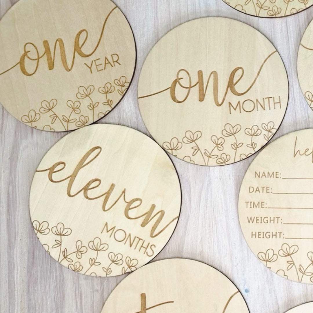 Floral Baby Milestone Disc Set