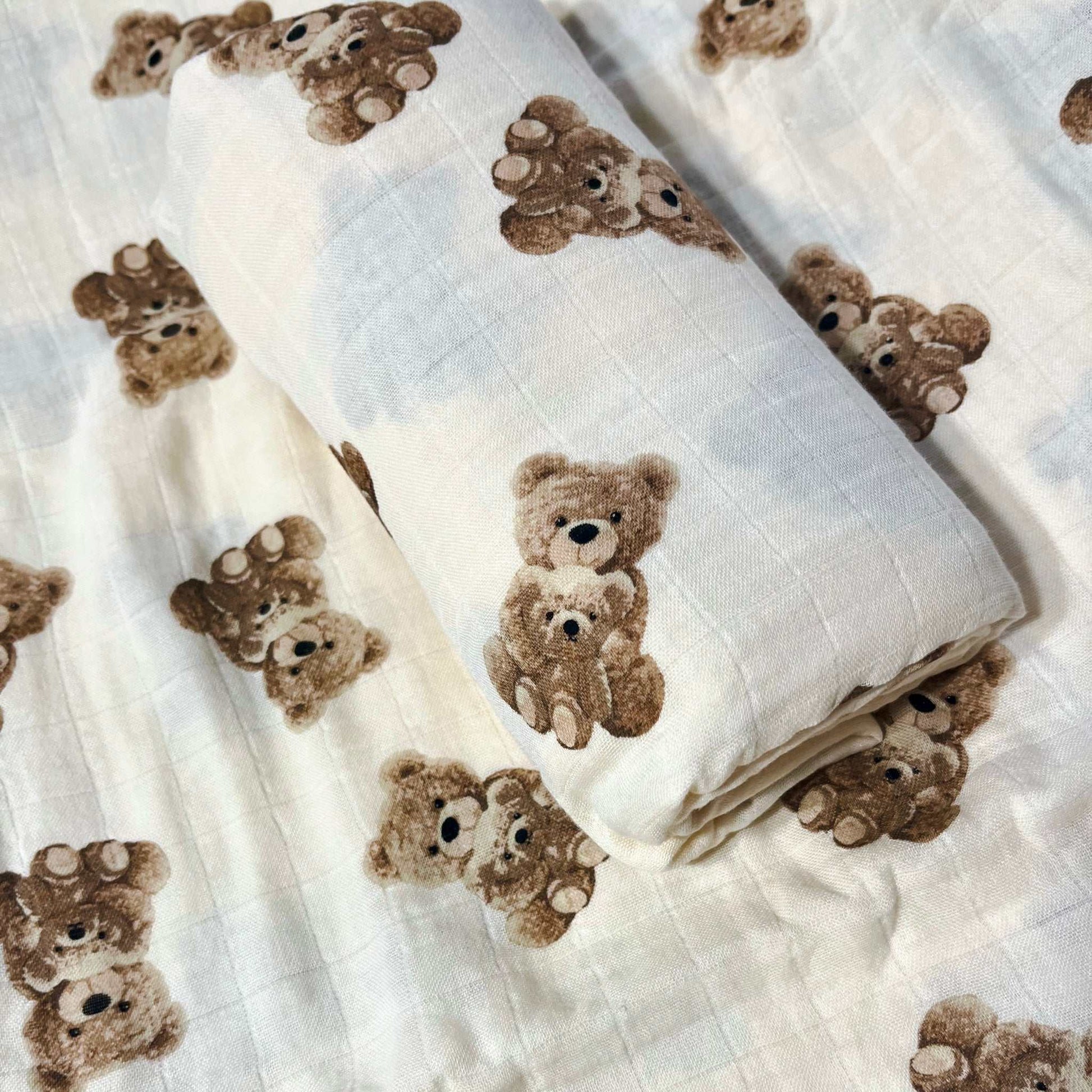Teddy Bear swaddle | Newborn Muslin wrap