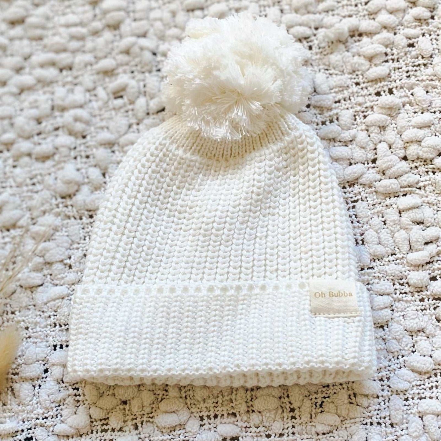 White knit booties & beanie set