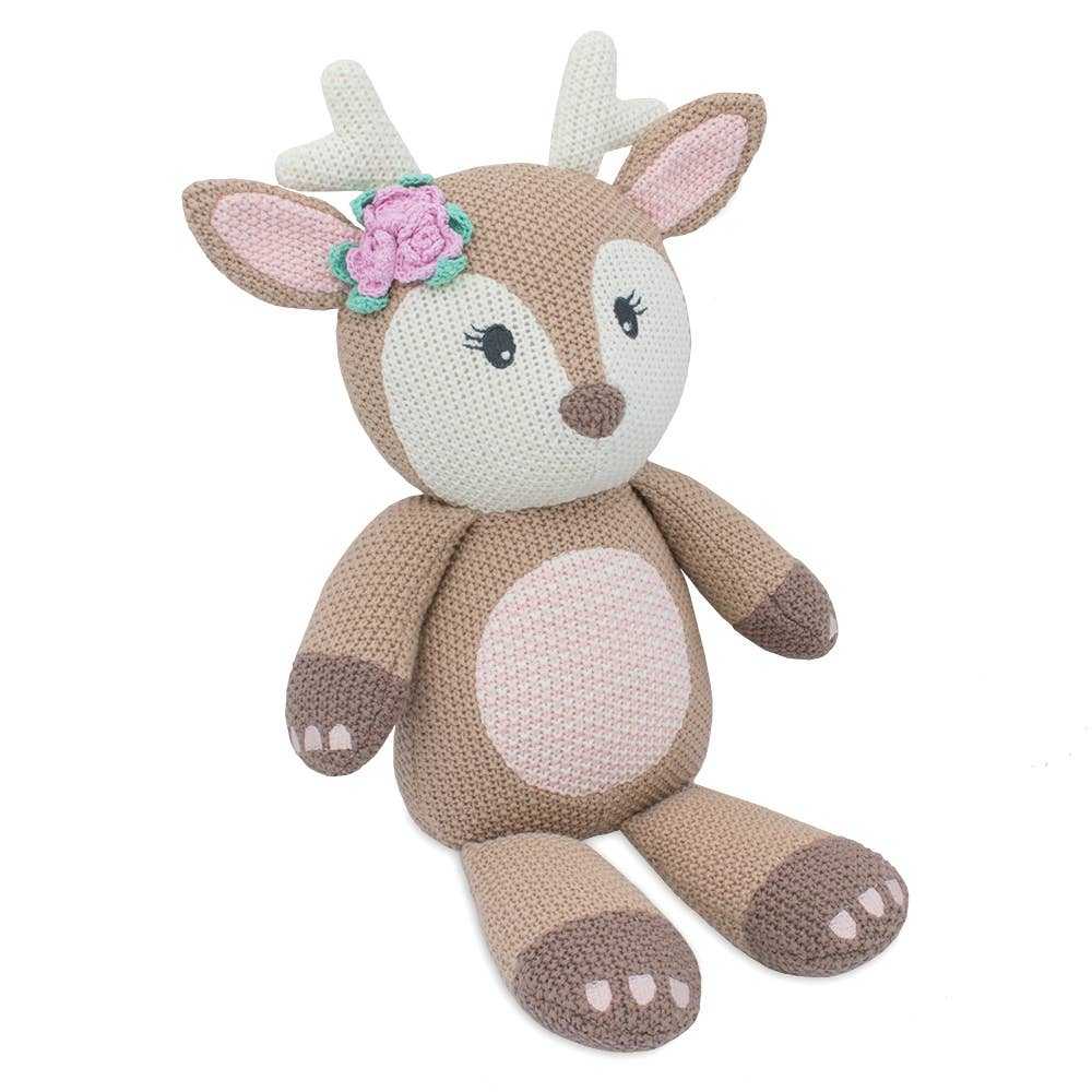 Fawn knitted toy. Baby Knit Toy. Newborn baby gift