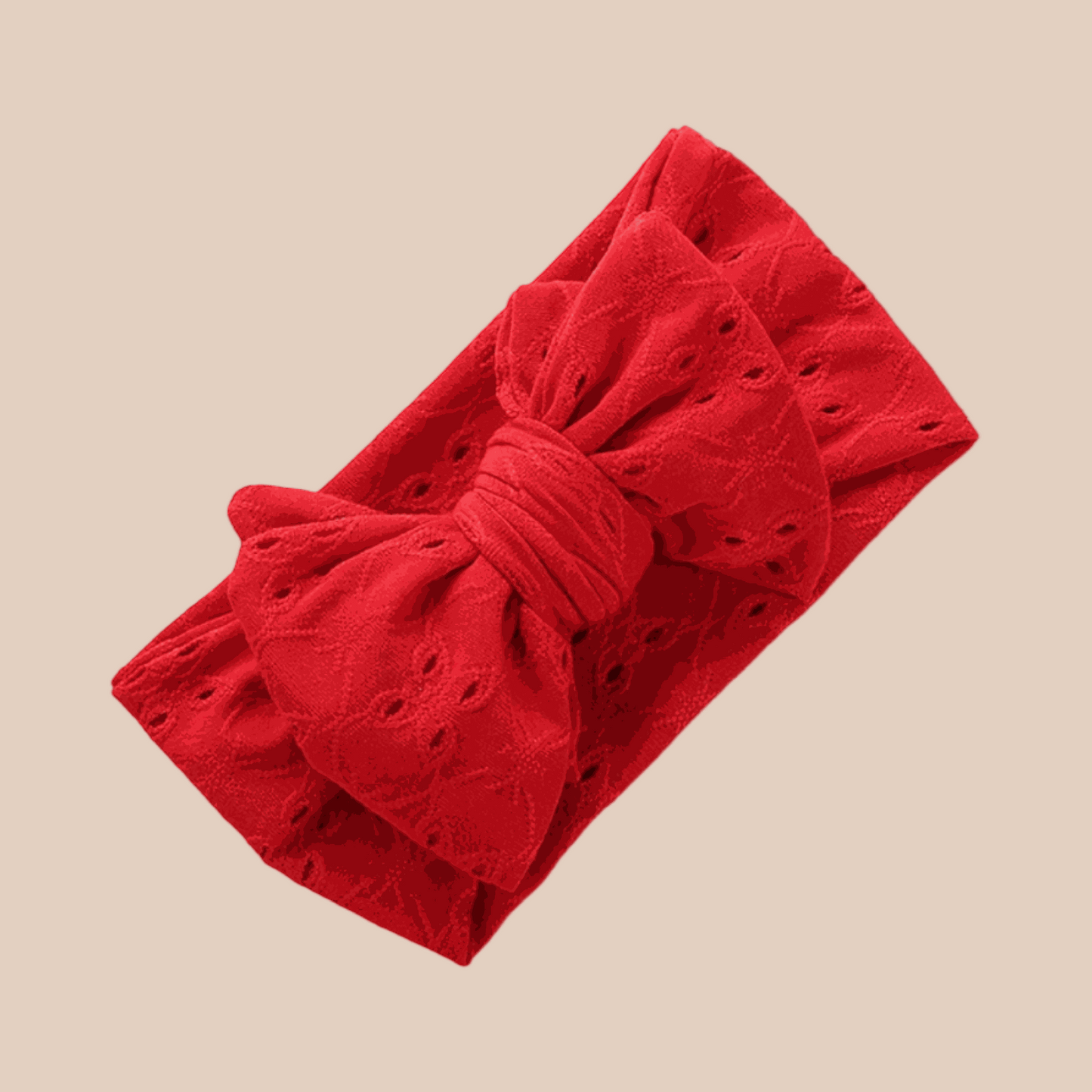 Embroidered lace baby bow headband red. Christmas baby red baby bow. Large newborn baby bow