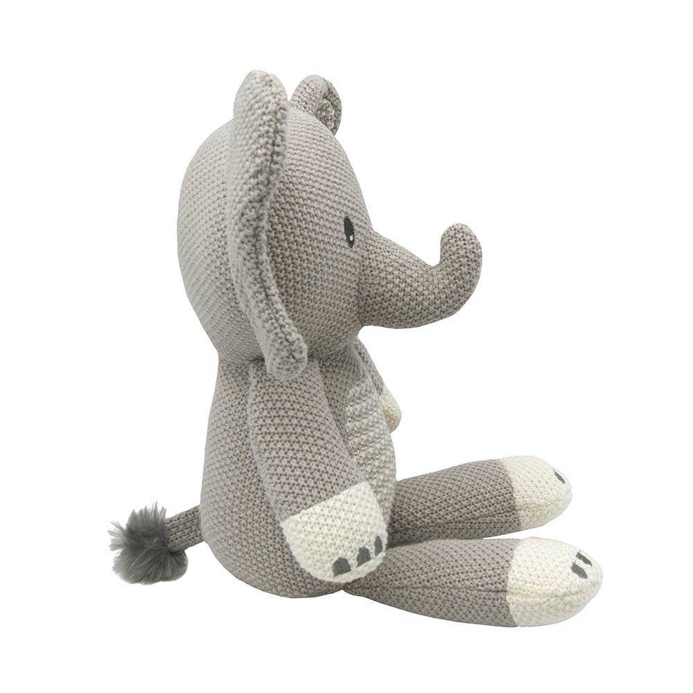 Mason the elephant knitted toy