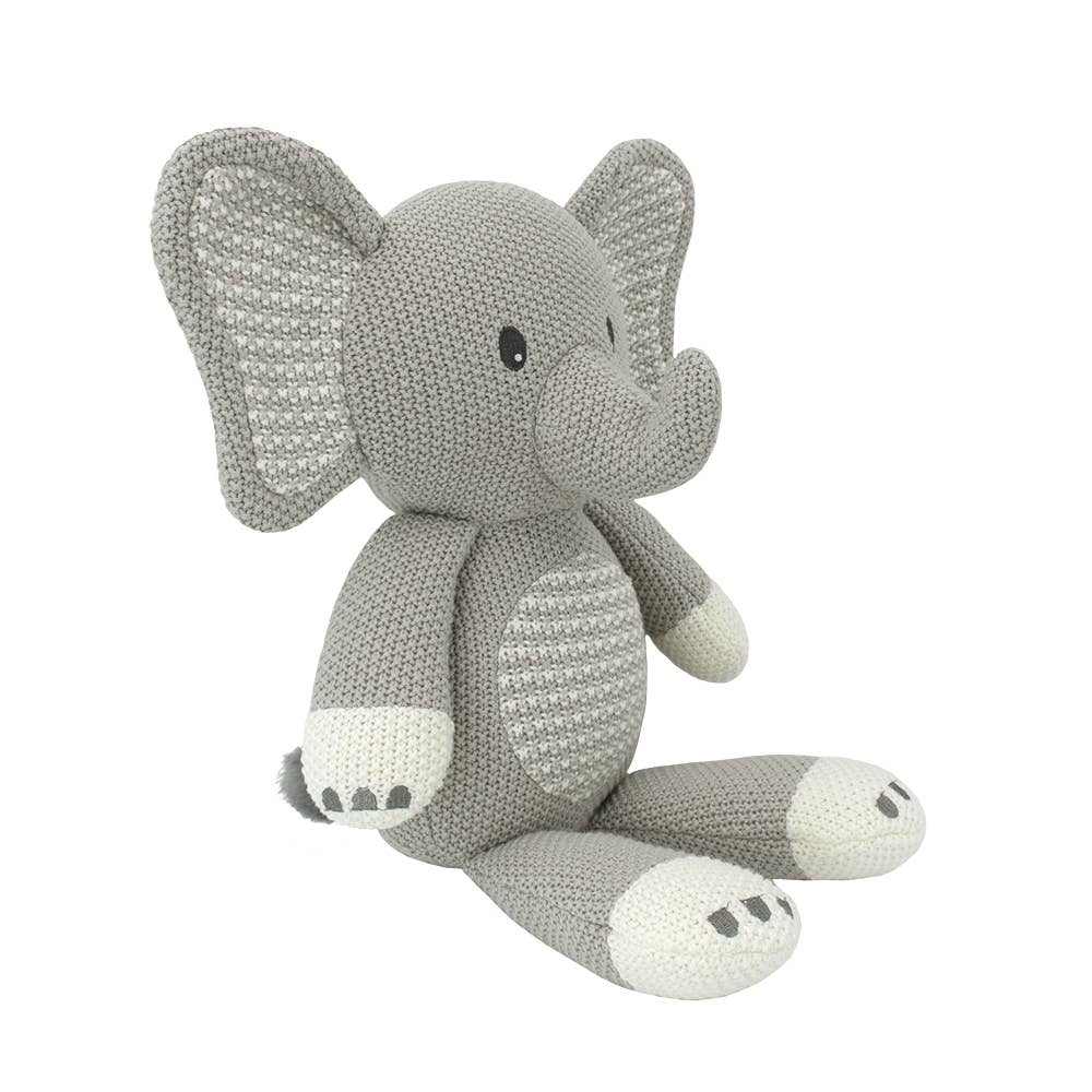 Mason the elephant knitted toy