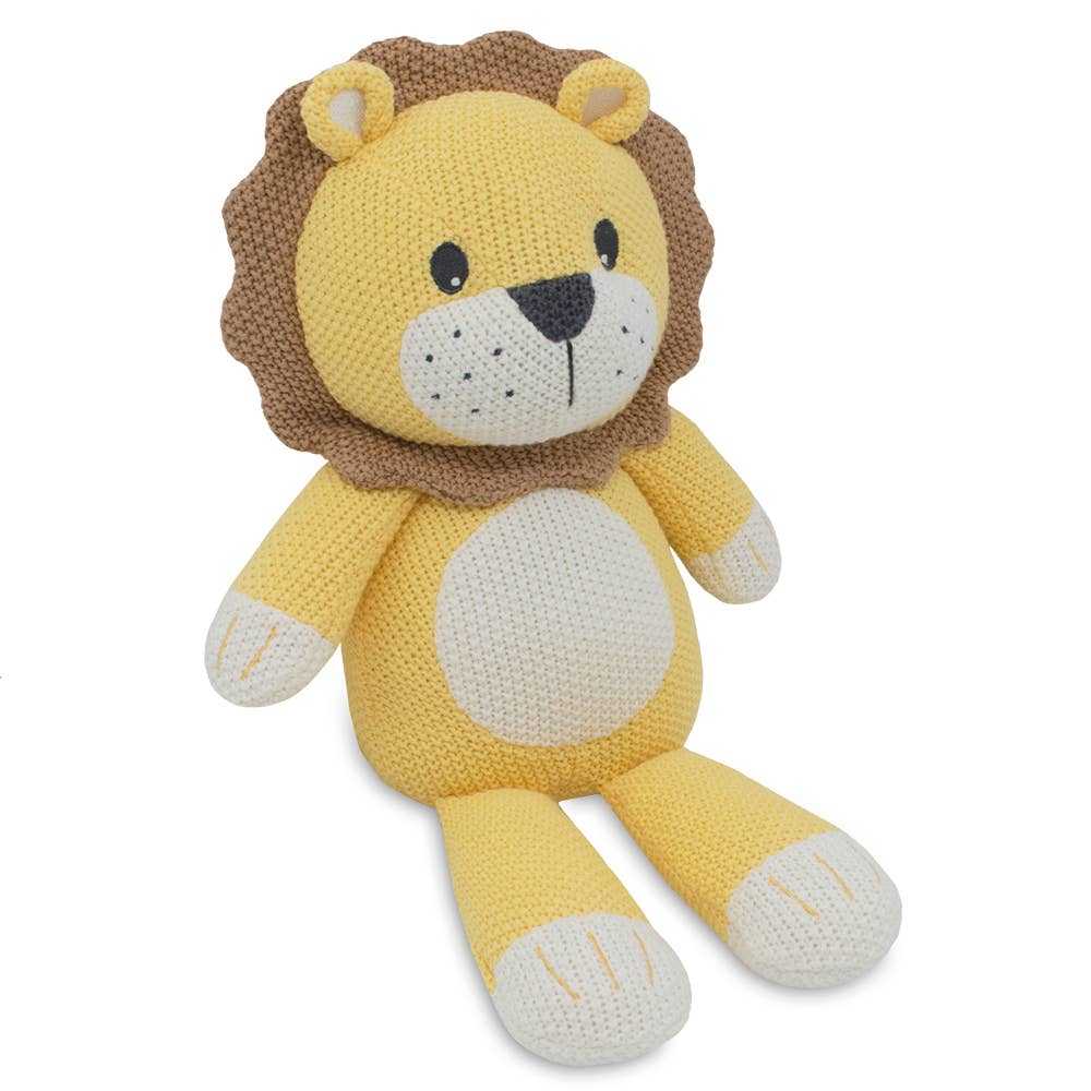 Leon the lion knitted toy