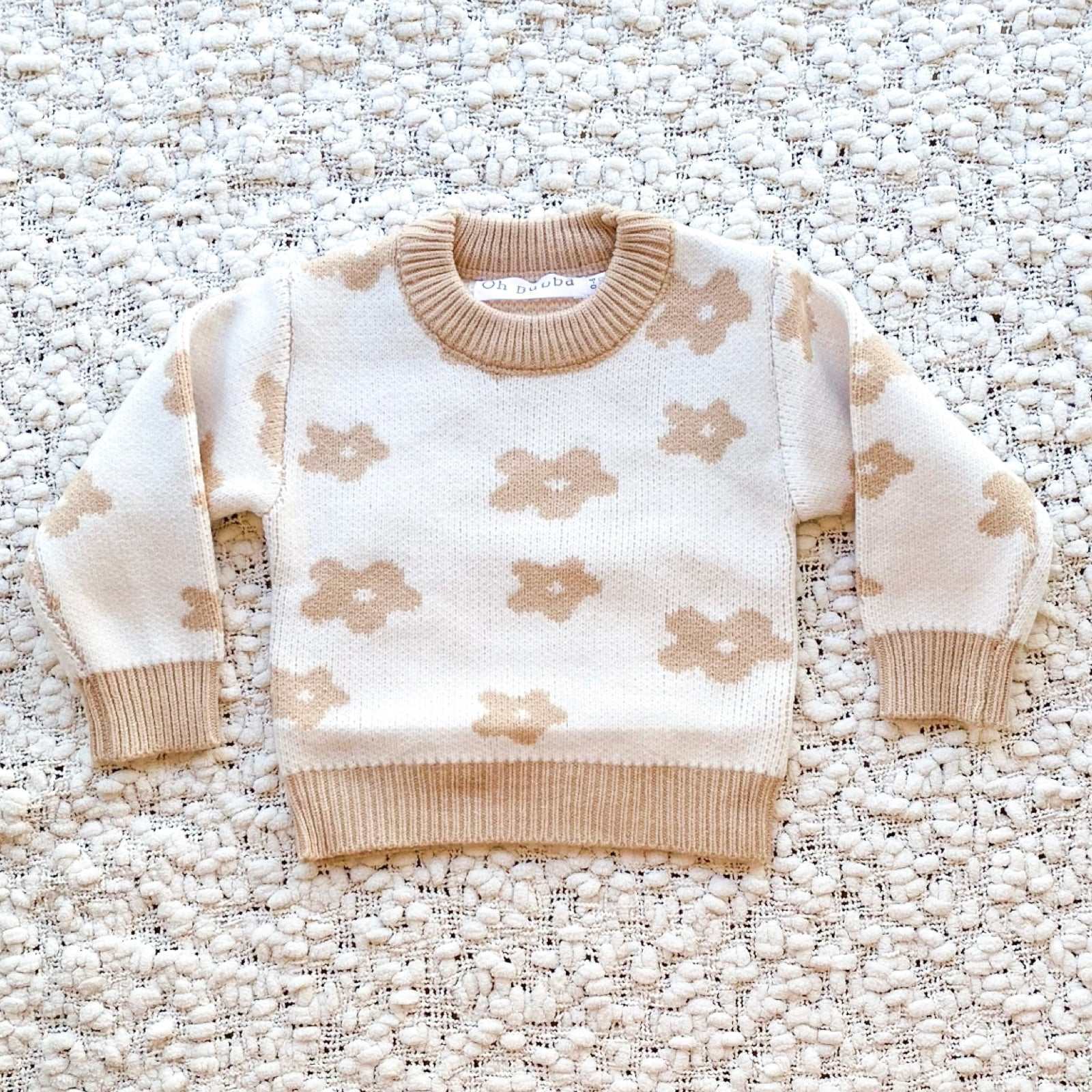 Daisy knit jumper and bloomer set. Baby knit clothing
