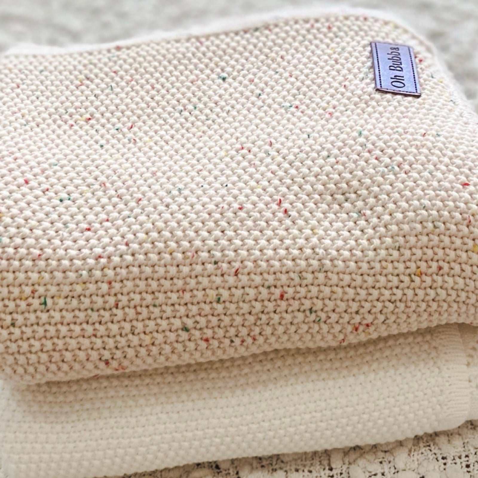 Heirloom baby knit blanket | Speckled Oat
