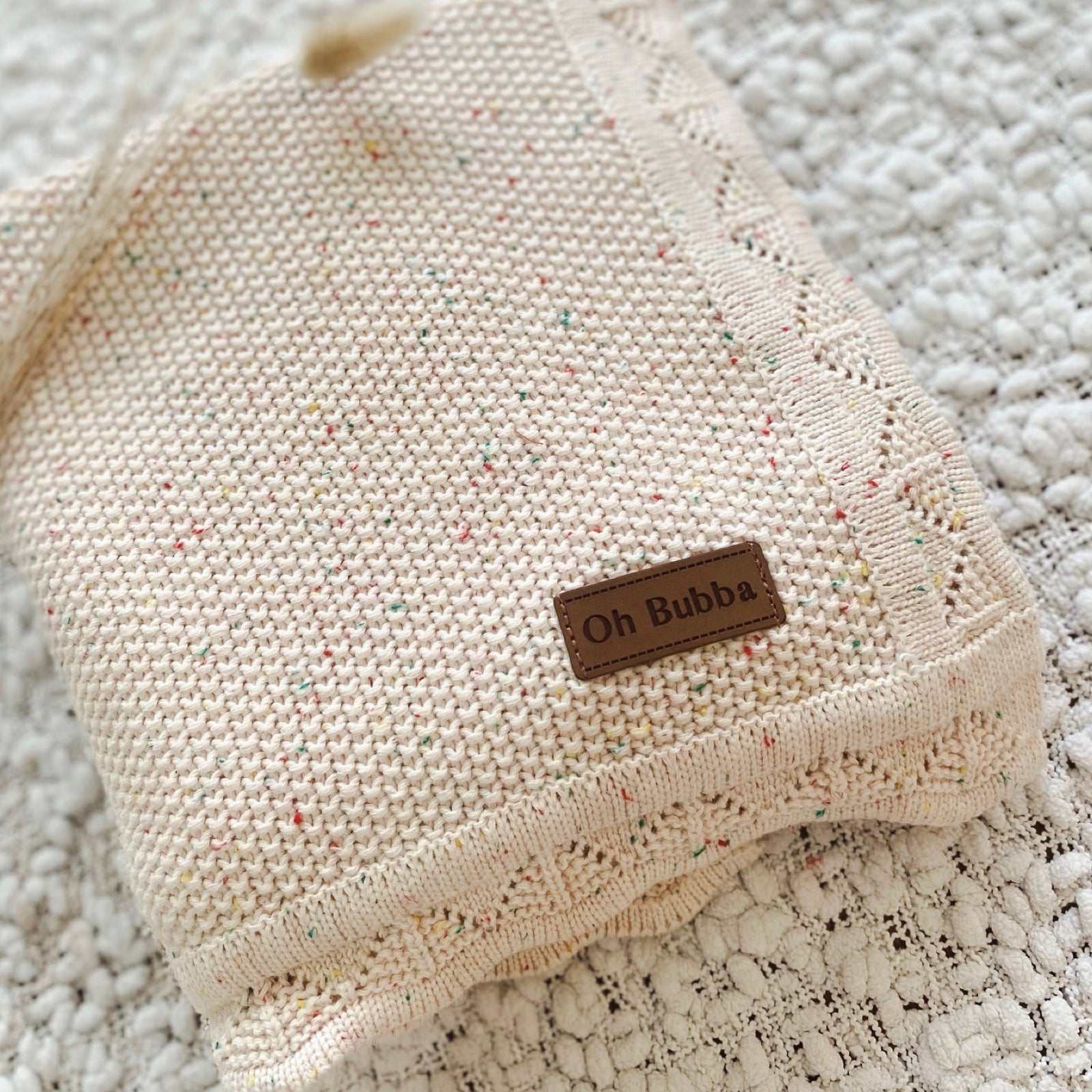 Heirloom baby knit blanket | Speckled Oat