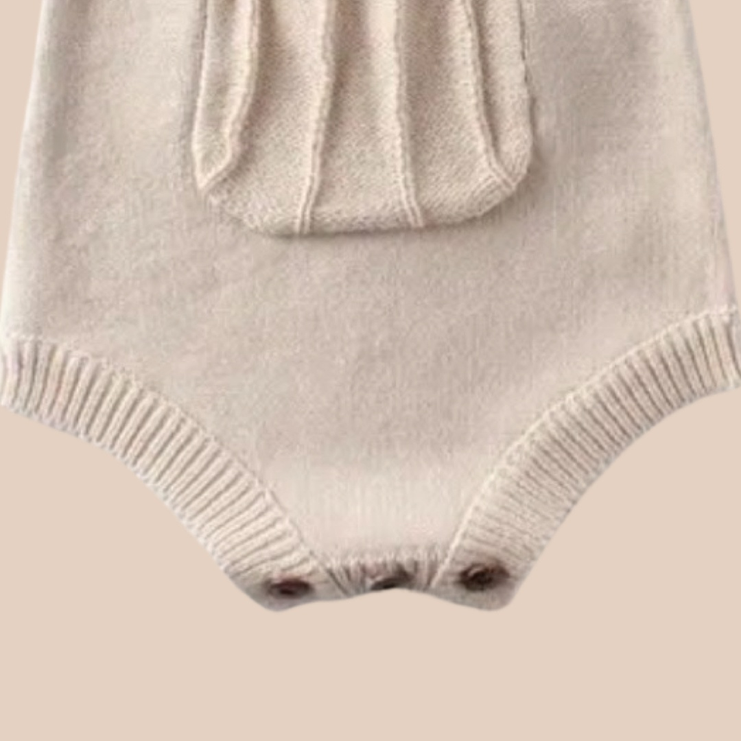 Beige Knit Romper