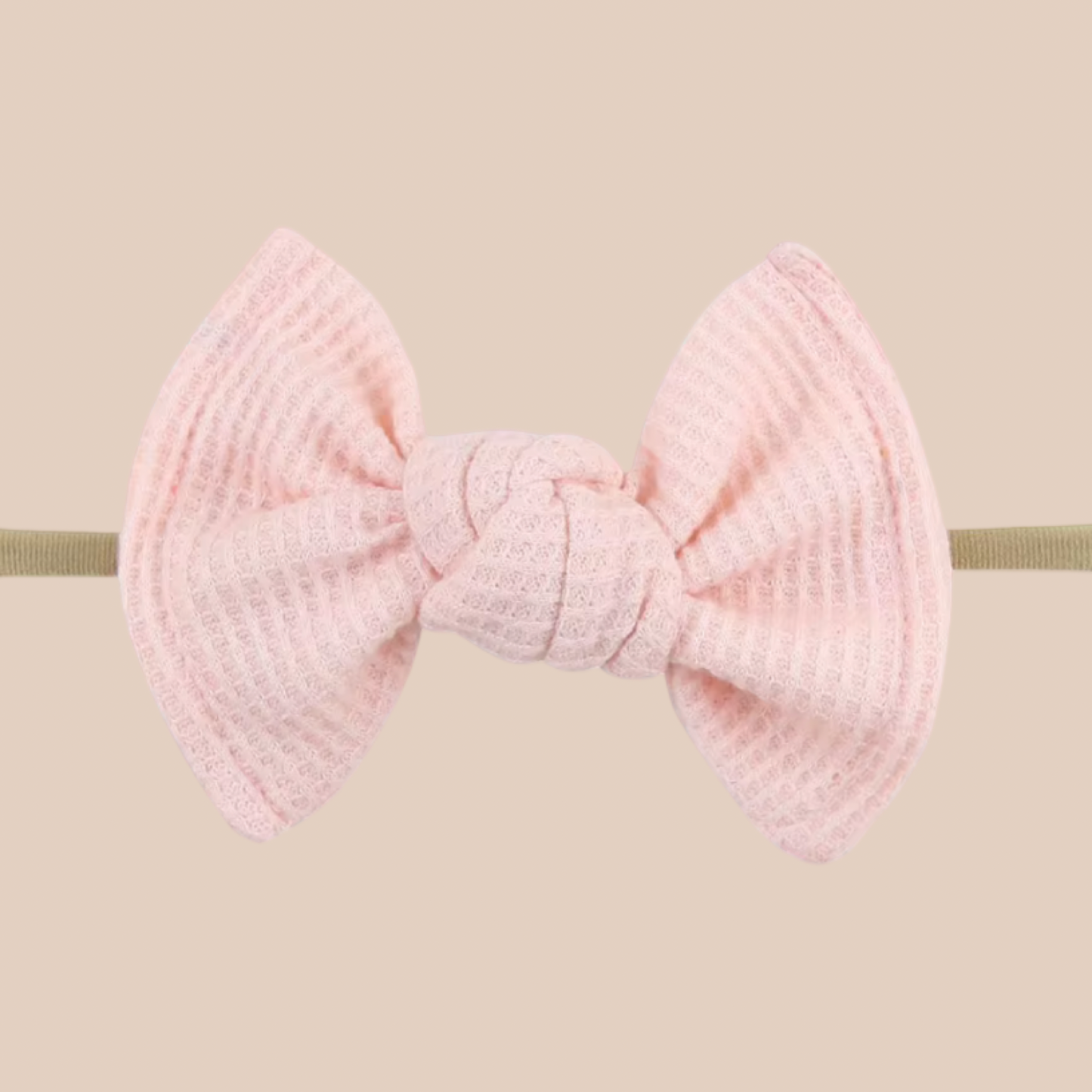 Petite waffle baby bow. dainty baby headband