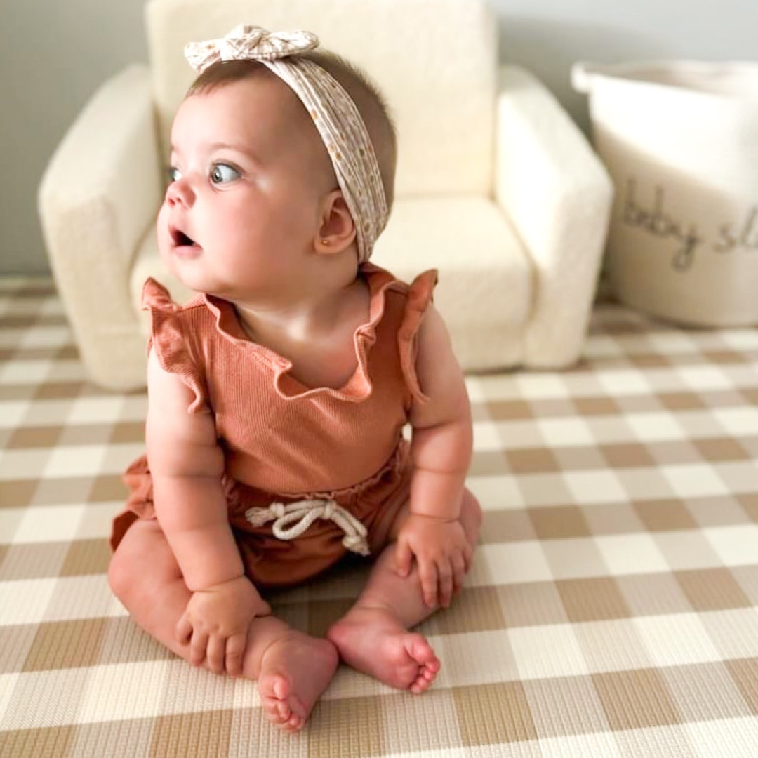 2 Piece Ribbed Frill Romper & Shorts Set | Dusty Rose