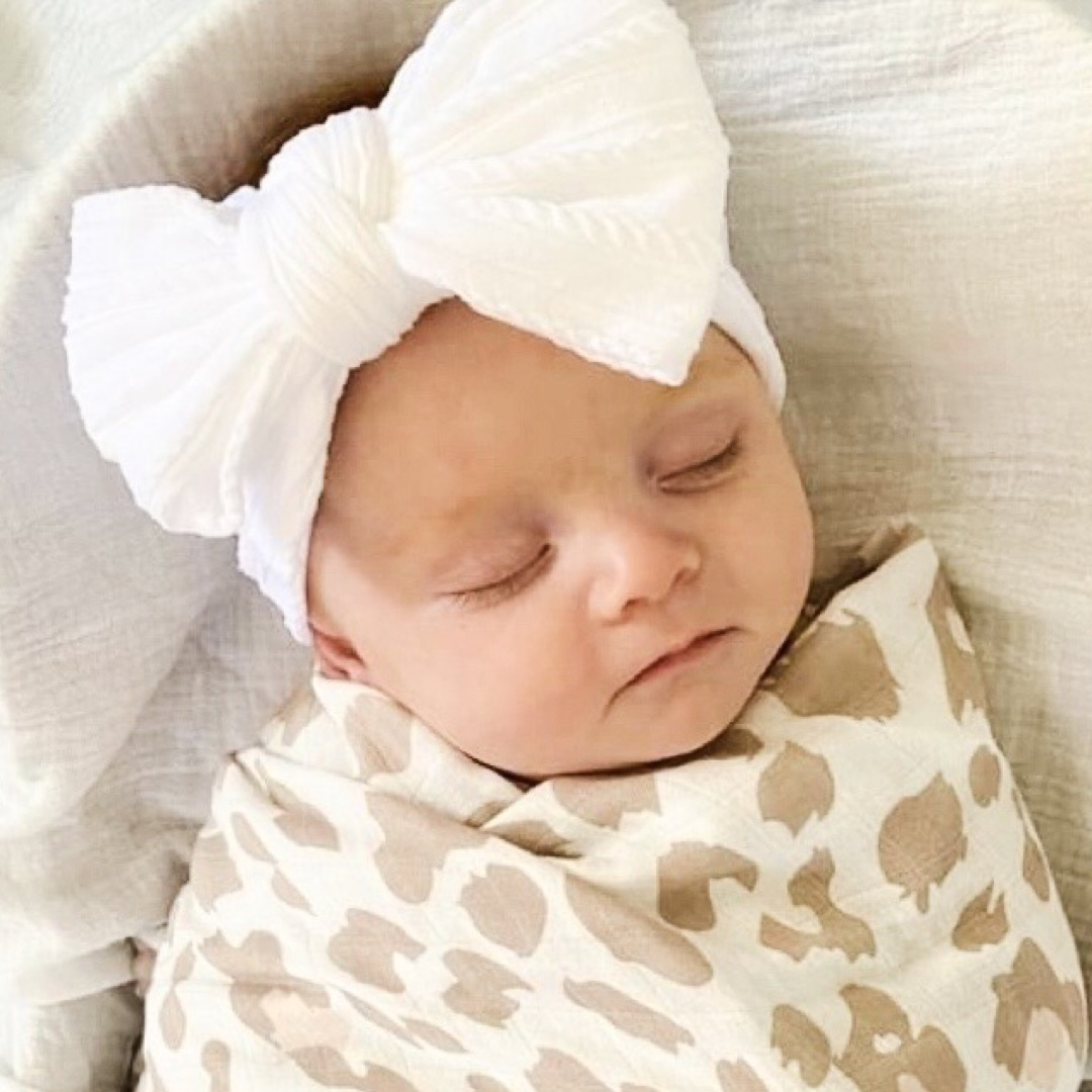 White cable knit baby bow headband. Large topknot. Big baby bow. Large baby headband
