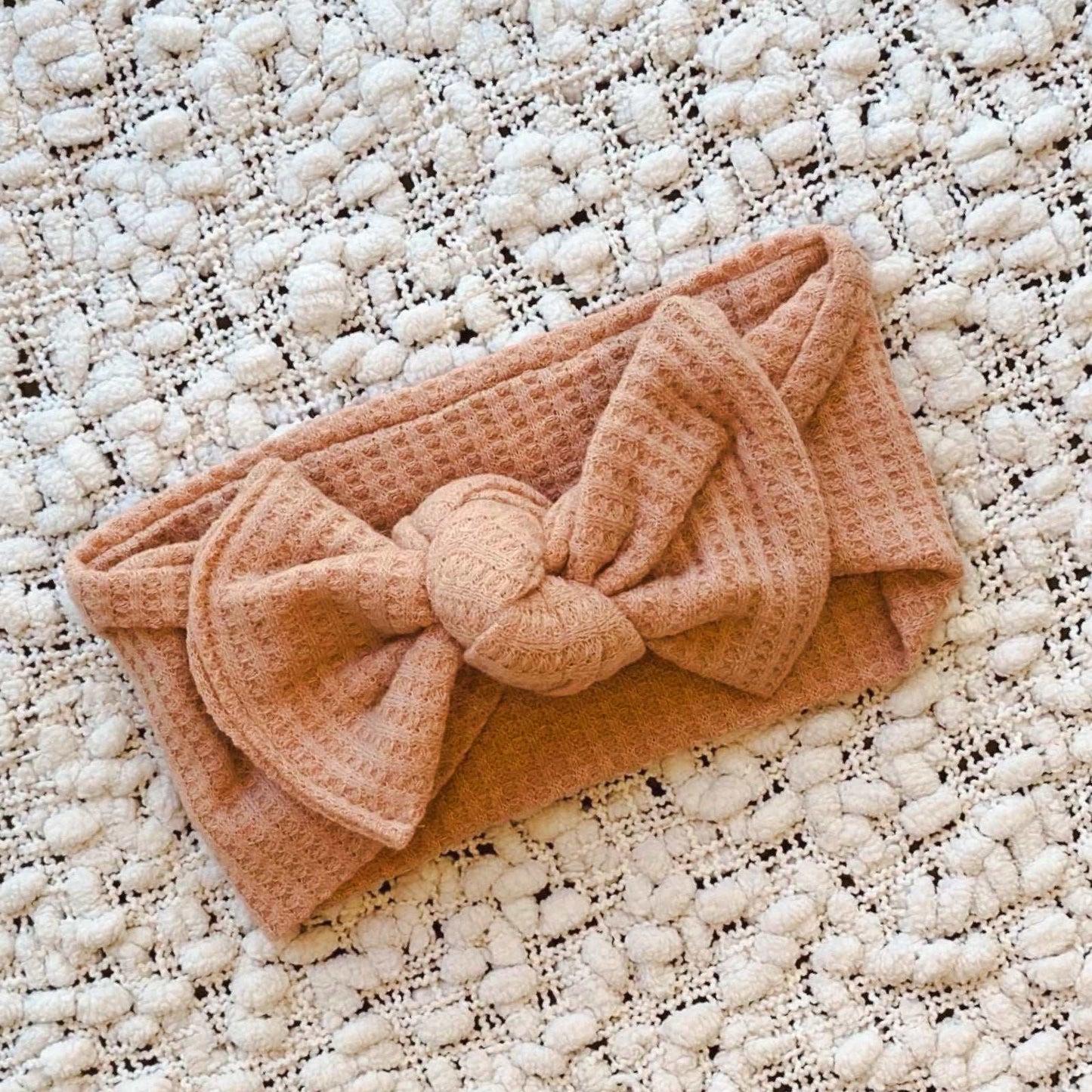 Waffle Frill Onesie & Headband | Dusty Rose