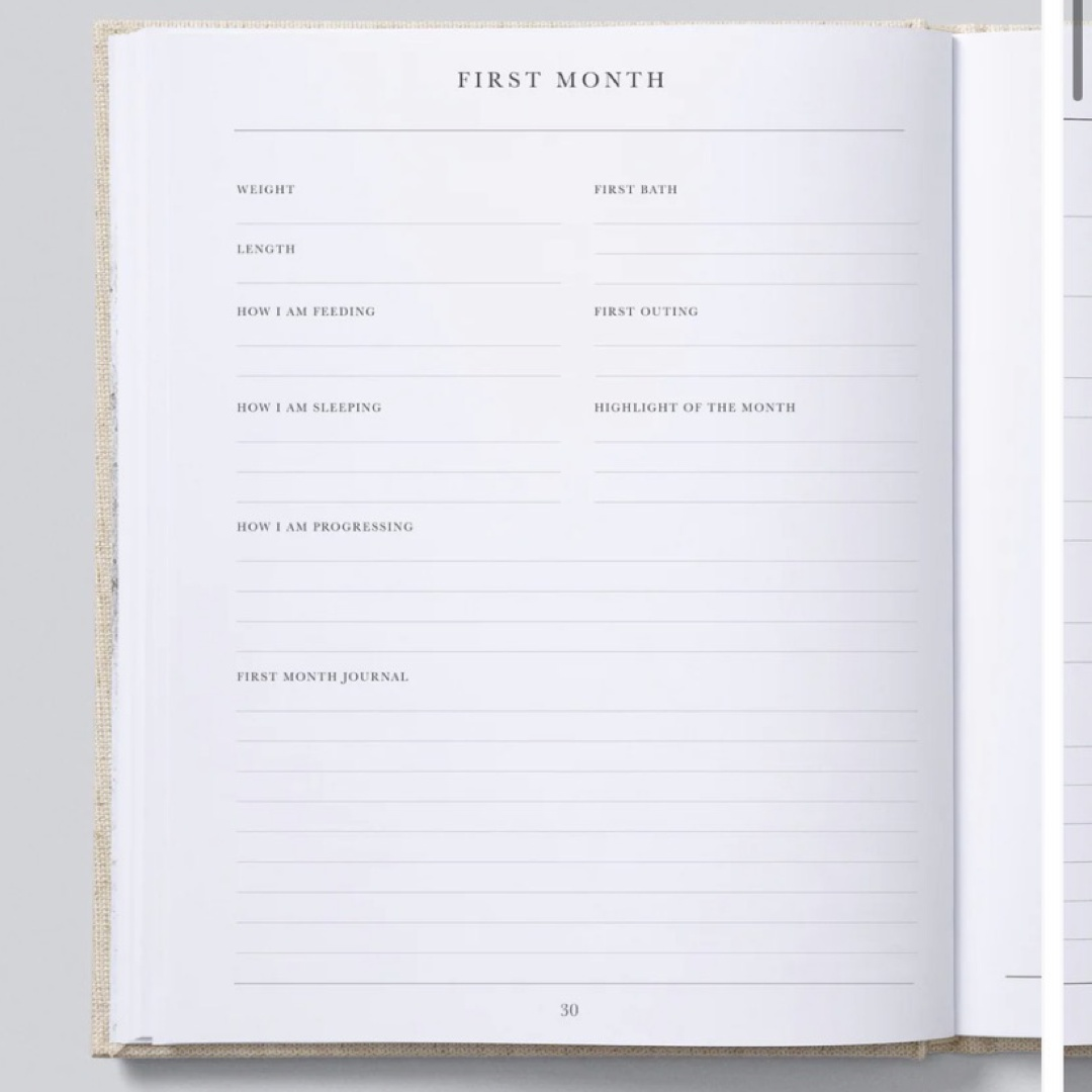 Baby Journal. First Year of You. Oatmeal. Baby Memory book