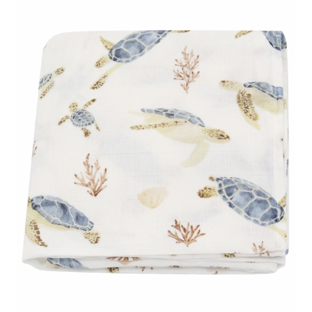 Turtle Baby Swaddle - Newborn Muslin Wrap