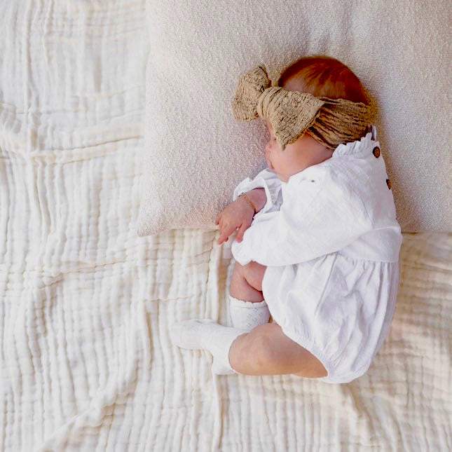 White baby girl romper