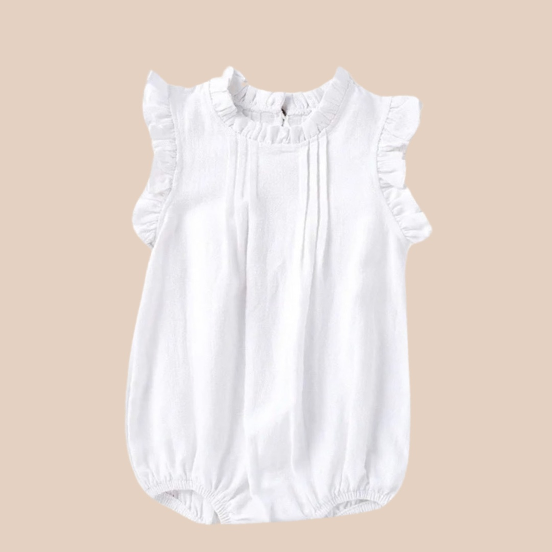 Elegant Linen Romper White
