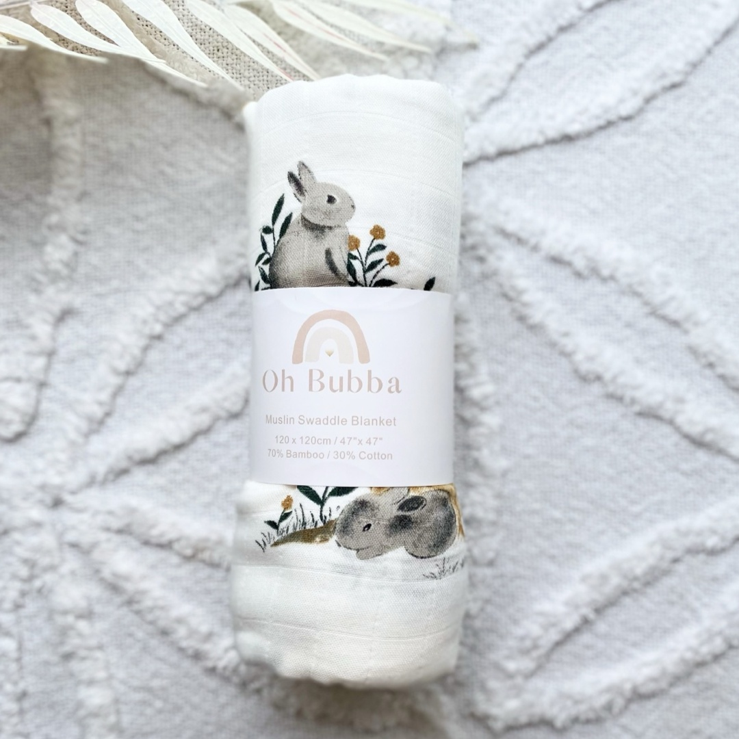 Bunny Swaddle Newborn Muslin Wrap Easter Baby Swaddle – Oh Bubba