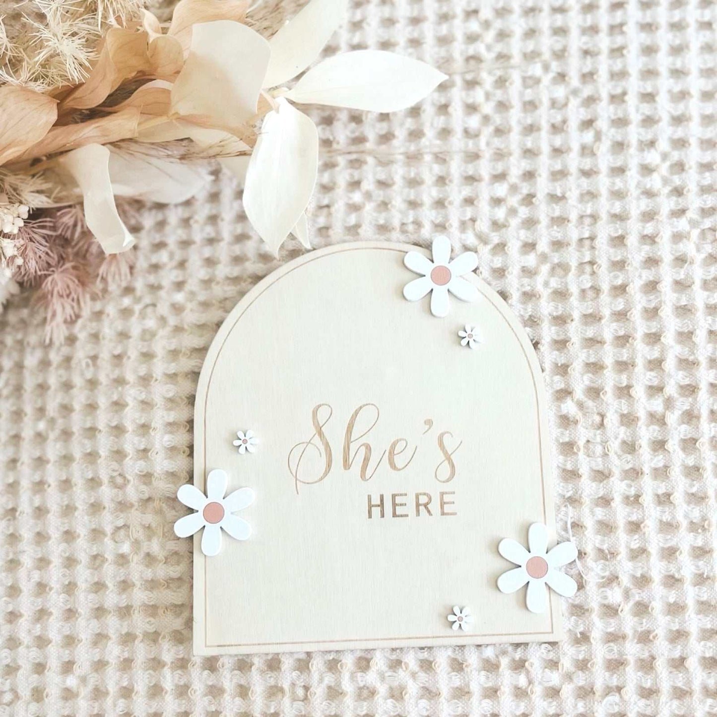 Birth announcement disc. Baby Girl birth announcement disc. Daisy birth announcement disc