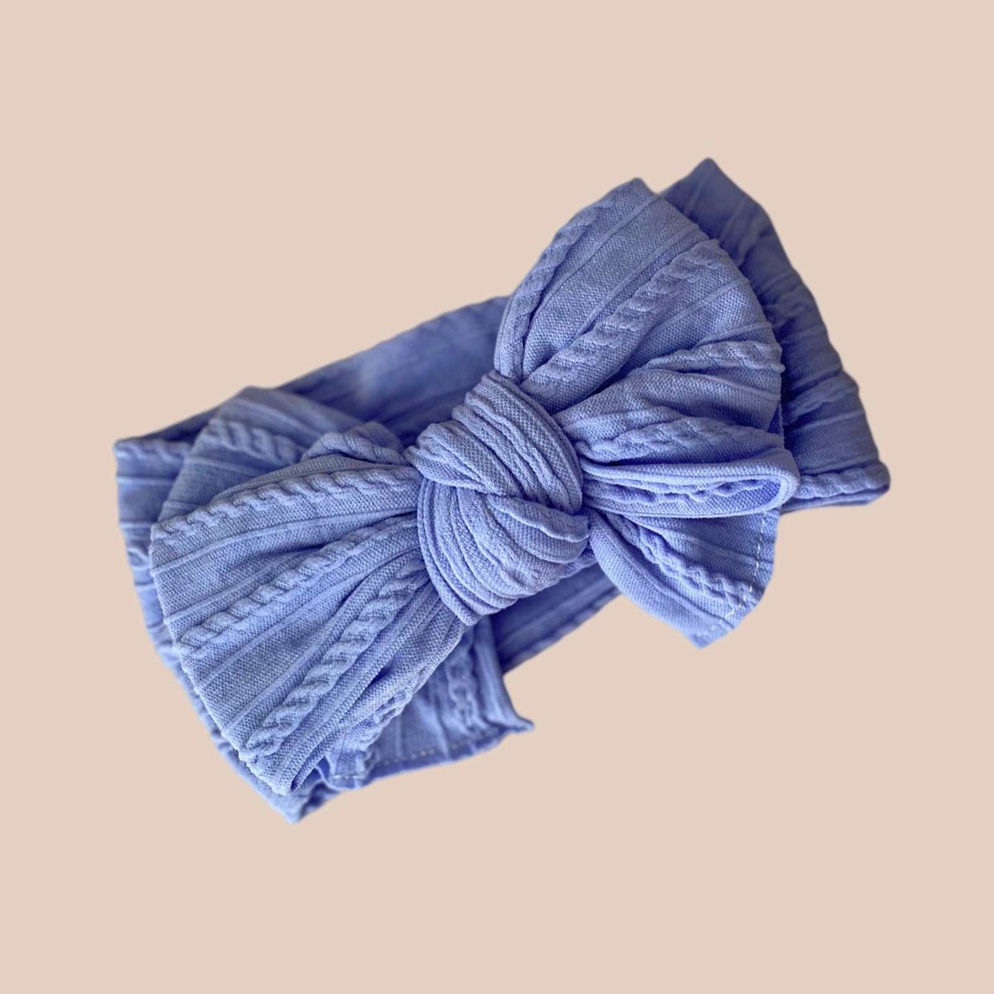 Big Bow Cable Knit Headband | Midnight Lilac