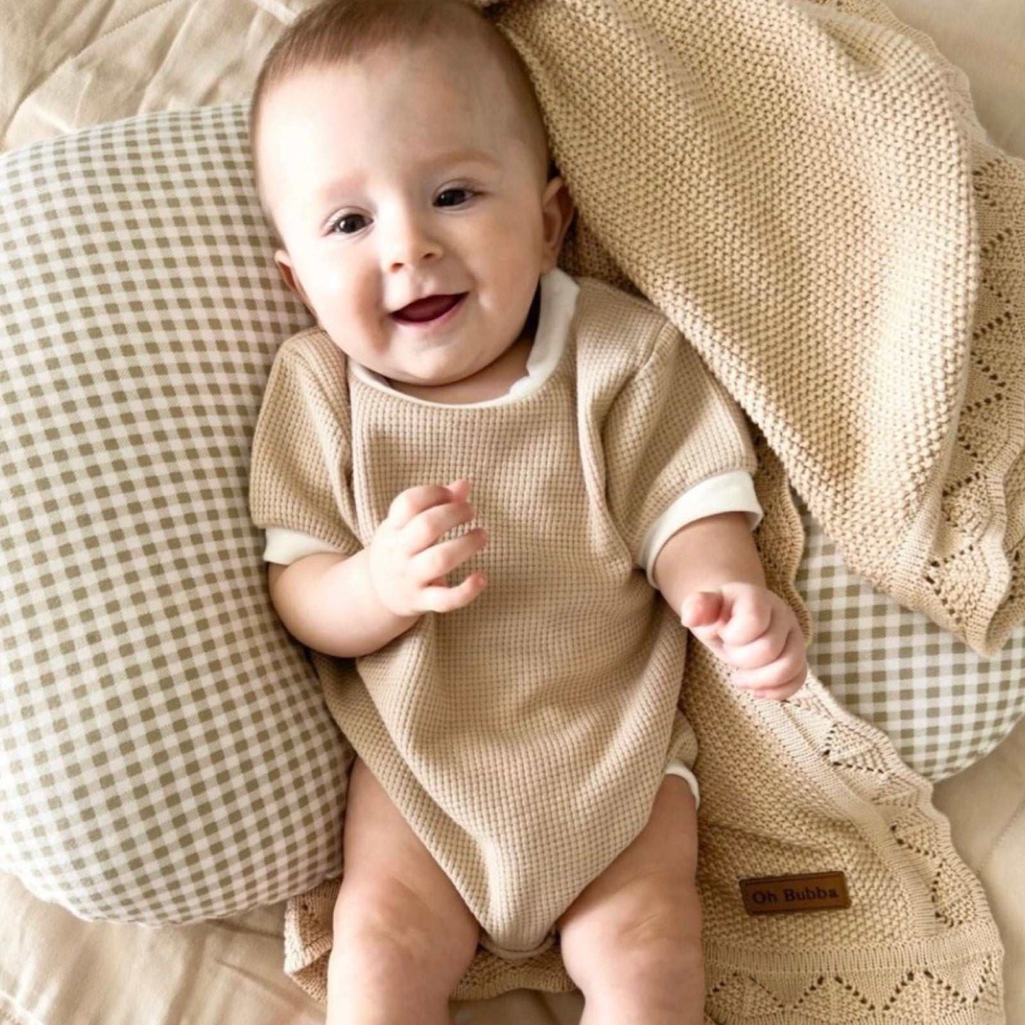 Waffle baby romper