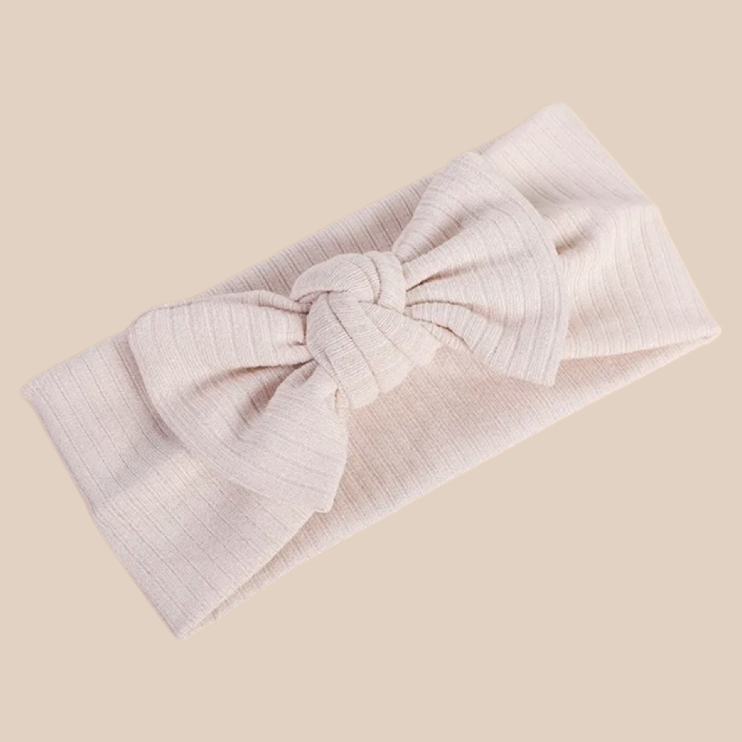 Ribbed baby bow headband. Topknot. Newborn headband