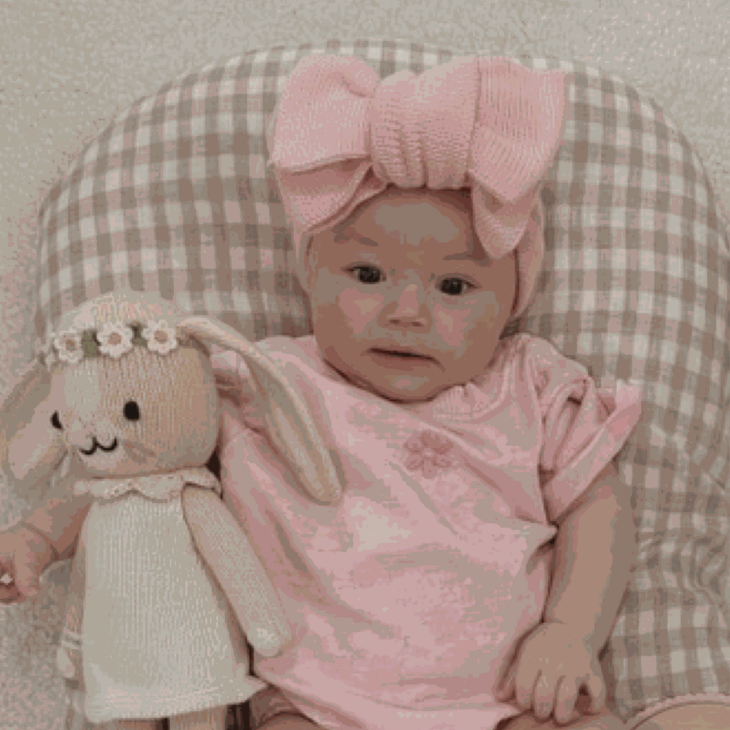 Pink knit booties & headband set