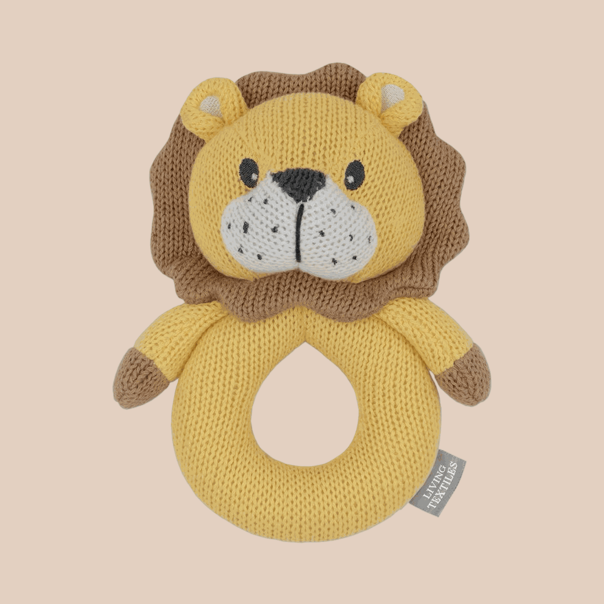 Leo the lion knit baby rattle