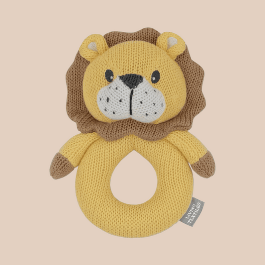 Leo the lion knit baby rattle
