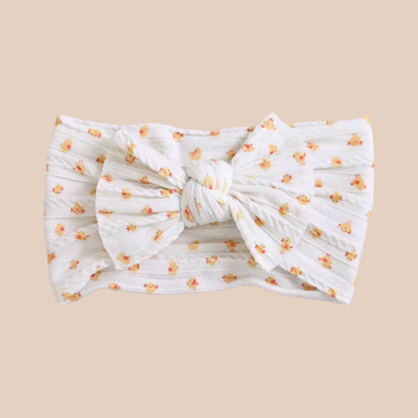 Easter chickens baby bow headband. Newborn baby bow