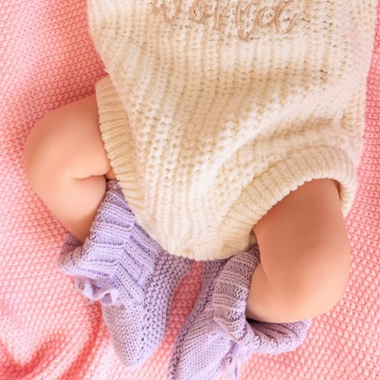Lilac Knit Booties & Headband Set