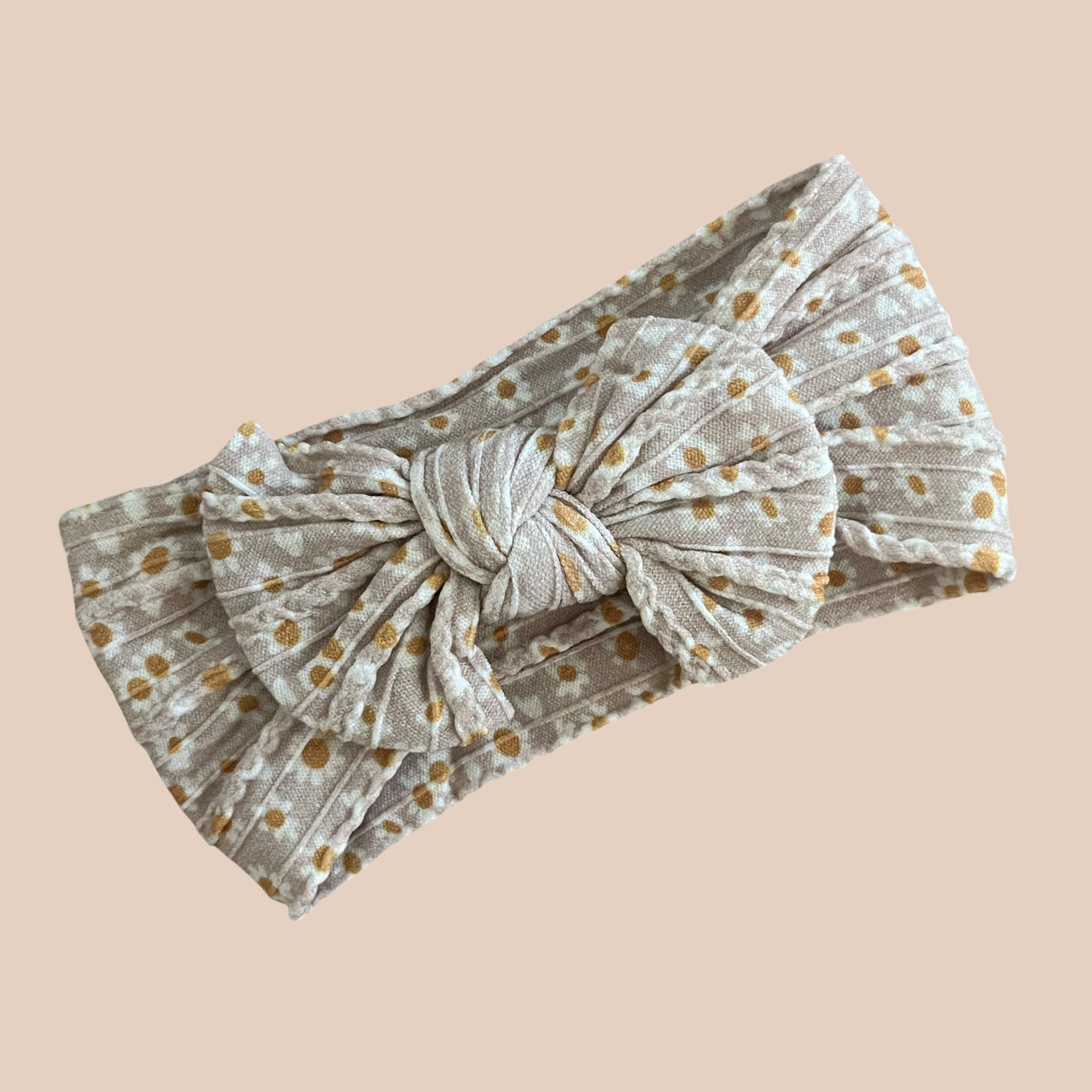 Daisy Cable Knit Baby Bow | Discounted