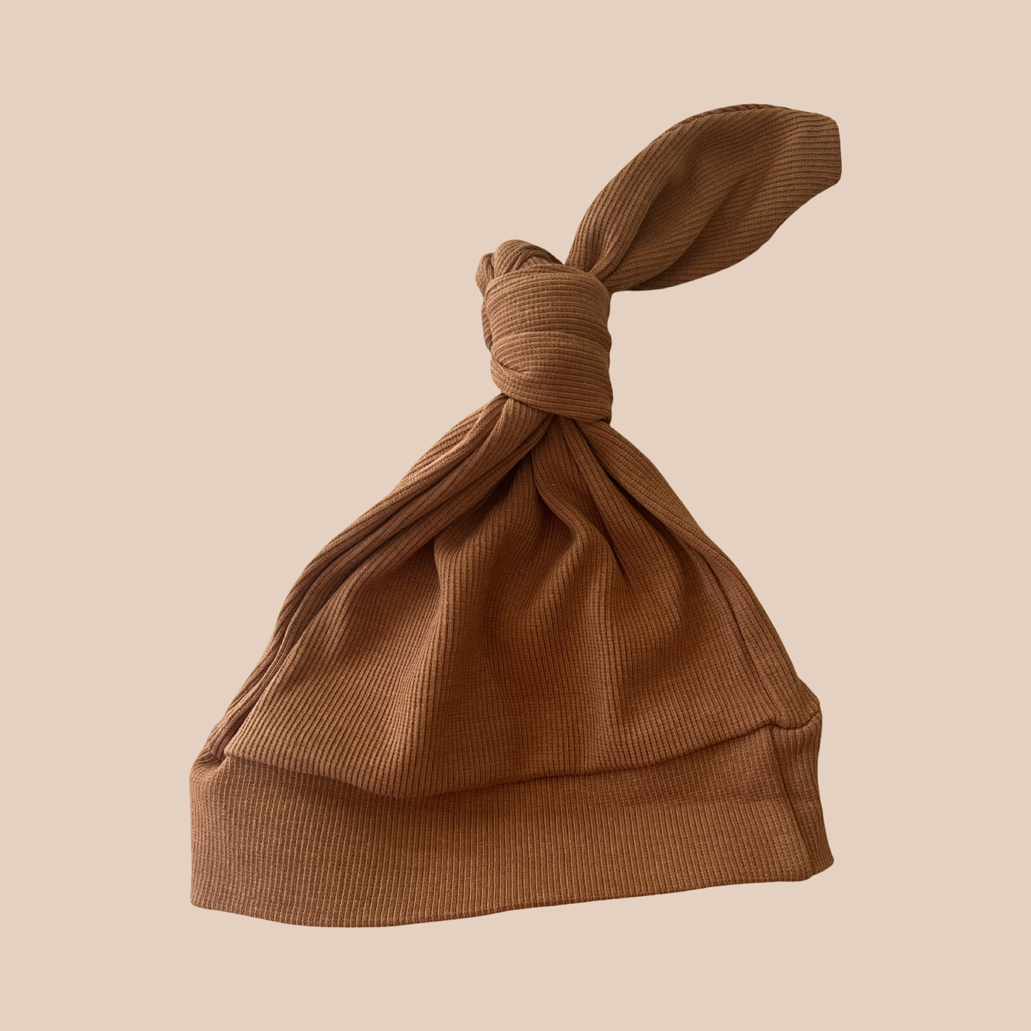 Rust Ribbed Baby Beanie