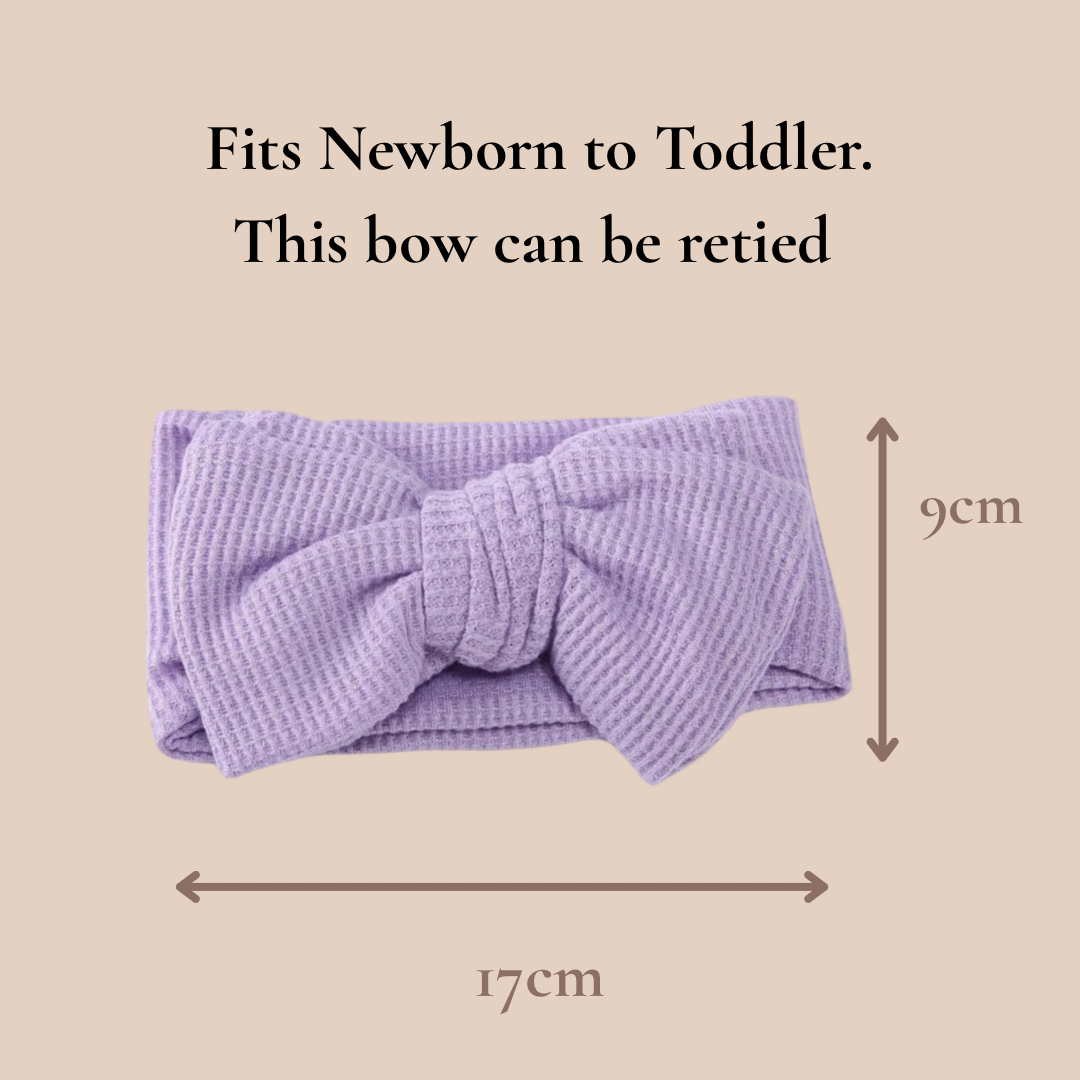 Large Waffle Baby Bow Headband | Sage