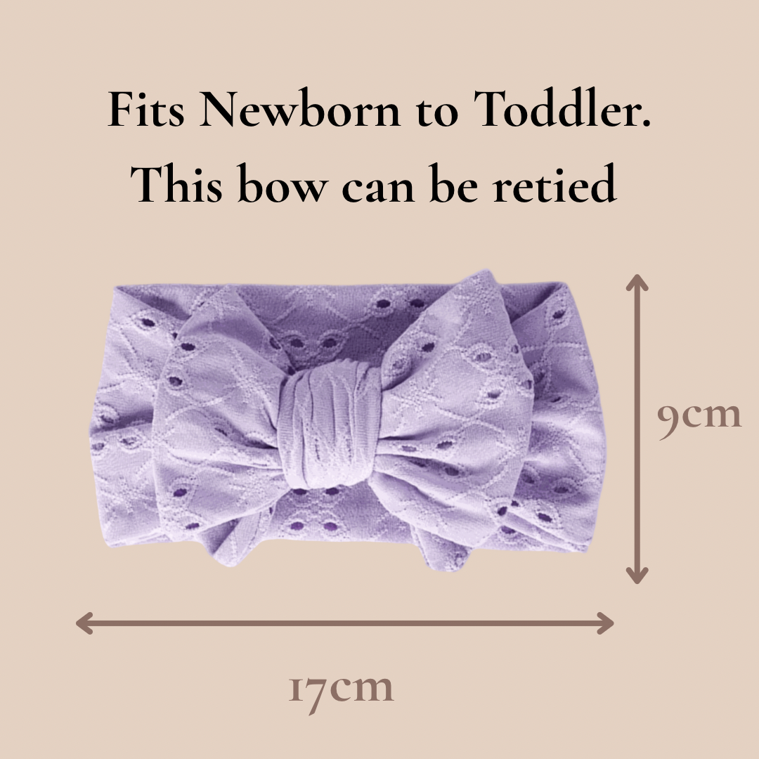 Red Embroidered Lace Baby Bow Headband