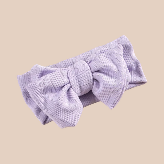 Lilac baby bow. Newborn baby bow