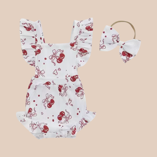Little Cherry Bow Romper