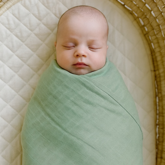 Sage newborn baby wrap