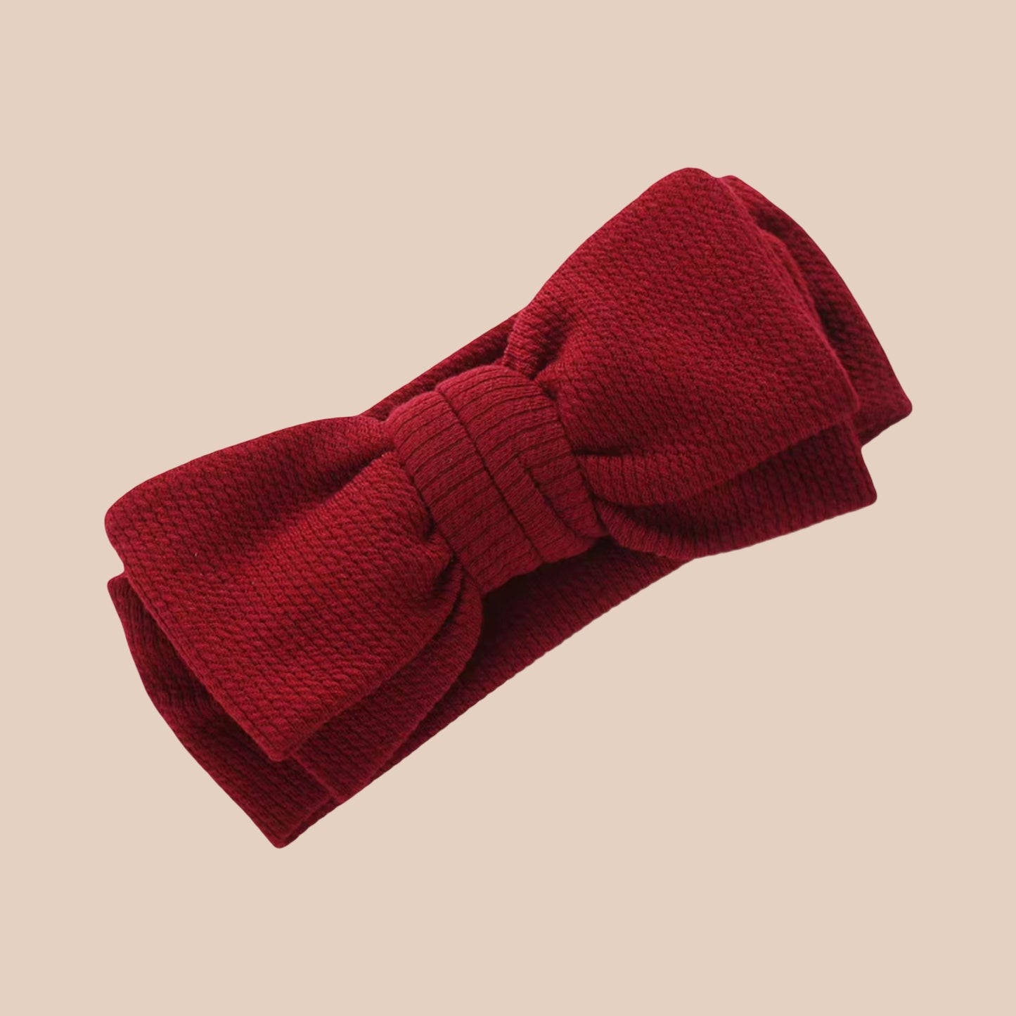 chunky rib baby bow headband red. Newborn baby bow. Christmas bow