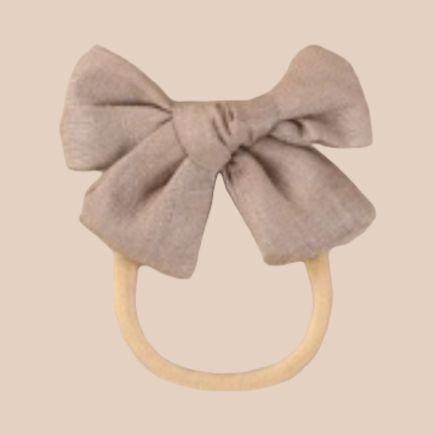 Linen Petite Bow | Tan