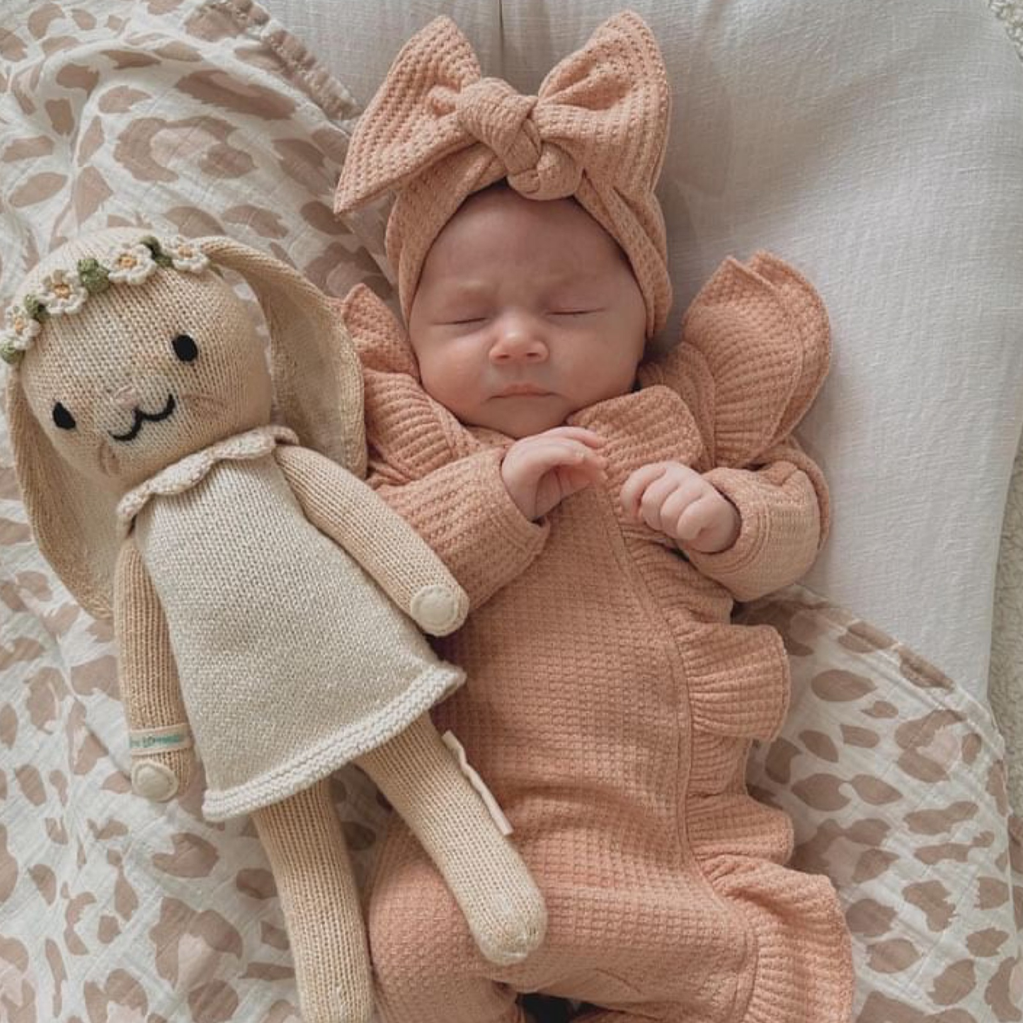 Dusty rose waffle frill onesie. Newborn zip romper. Baby girl onesie.
