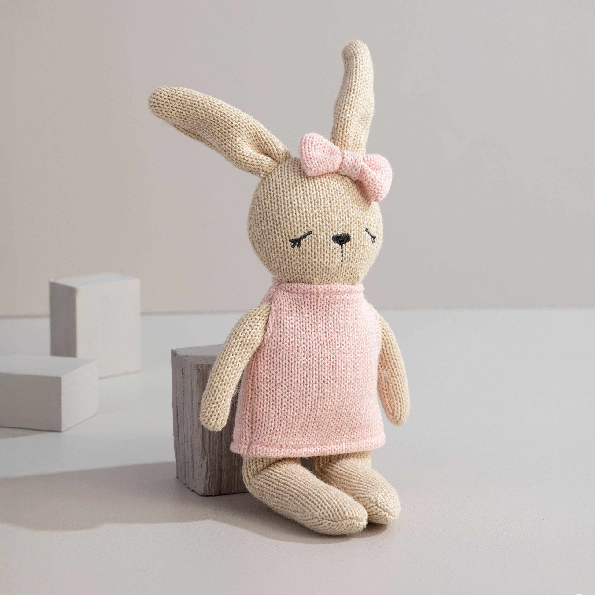 Knitted Animal toy - Bella the Bunny. Baby easter bunny