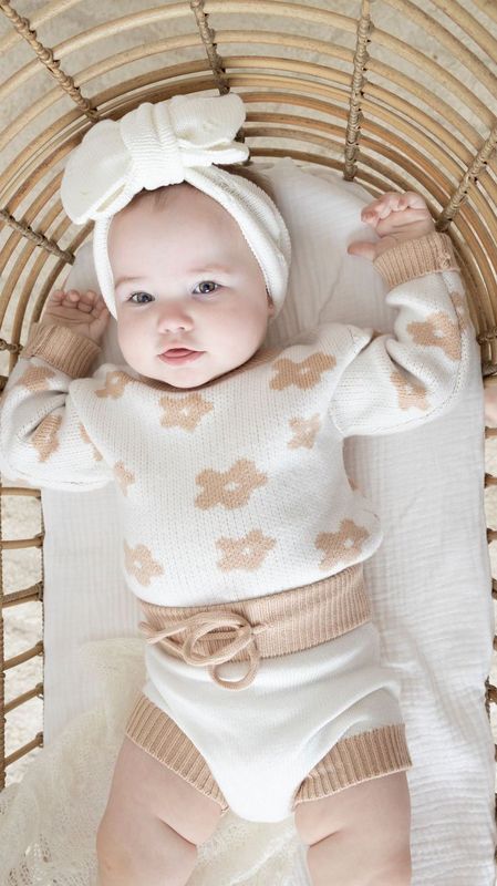 Baby knit jumper and shorts set