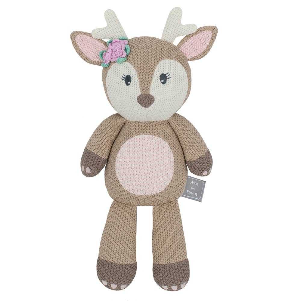 Ava the fawn knitted toy