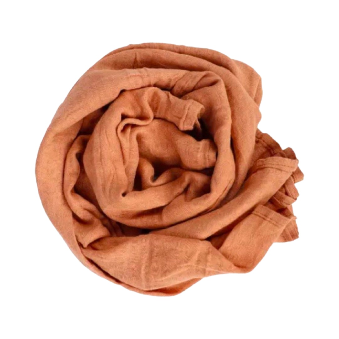 Rust Muslin Wrap | Newborn Baby Swaddle
